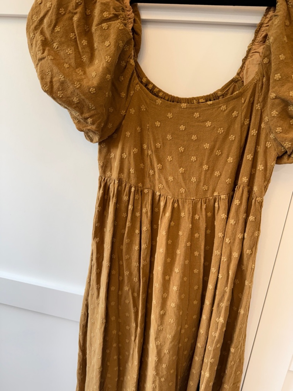 LIKE NEW Rylee and Cru OCEANE Women's Puff-Sleeve Maxi Dress in Mustard Yellow - Picture 5 of 12